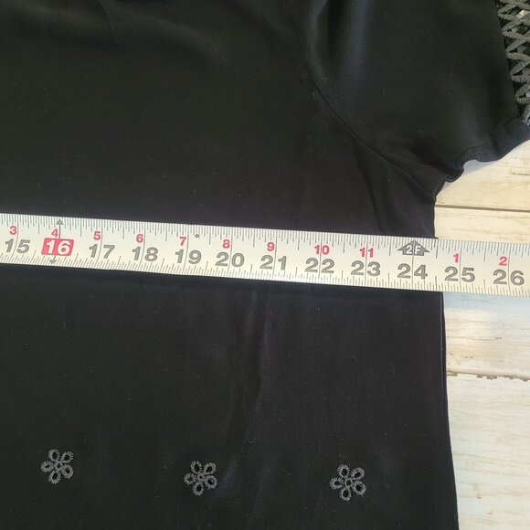 Indigo Soul Black Eyelet Bell Sleeve Blouse Long Sleeve Plus 2X Whimseygoth - Picture 6 of 9